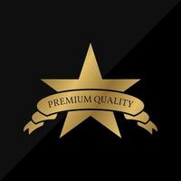 premium quality star and ribbon vector label design