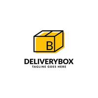 letter B shipping package box vector logo design element