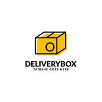 letter O shipping package box vector logo design element