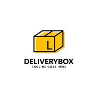 letter L shipping package box vector logo design element