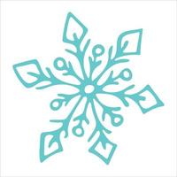 Cute hand drawn snowflake clipart. Vector doodle illustration isolated on white background. Christmas and New Year modern design. For print, web, design, decoration, logo.