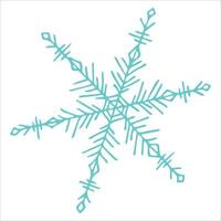 Cute hand drawn snowflake clipart. Vector doodle illustration isolated on white background. Christmas and New Year modern design. For print, web, design, decoration, logo.