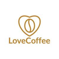 love coffee bean logo design vector