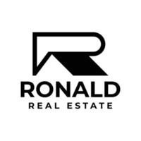 Letter R real estate logo design vector