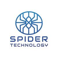 spider tech logo design vector