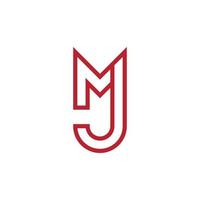 diseño de logotipo de letra mj o jm vector