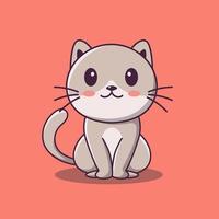 imágenes prediseñadas de gato lindo, dibujos animados de gato lindo sentado, animales mascotas, gatito gato, imágenes prediseñadas de gatito, imágenes prediseñadas de mascotas vector