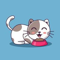 lindo gato clipart, lindo gato dibujos animados comiendo, animales mascotas, gato gatito, gatito clipart, mascotas clipart vector