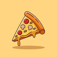 rebanada de dibujos animados de pizza, ilustración de dibujos animados vectoriales, imágenes prediseñadas de dibujos animados vector