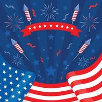 4th Of July USA Independence Day Background vector