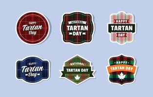 Happy Tartan Day Label Collection vector