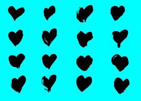 Vector set Love black mark. Love sign graphic symbol. Grunge love mark
