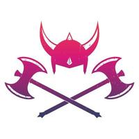 Vikings helmet and axes vector