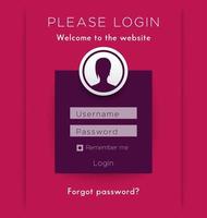 Login window concept with woman icon, login page design, vector illustration