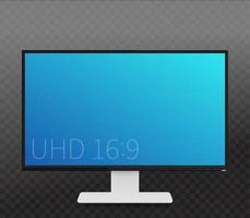 monitor mockup, realistic display with wide screen vector