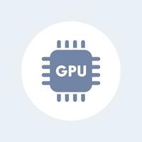 GPU icon, graphics processing unit vector sign, graphics chipset isolated icon, vector illustration