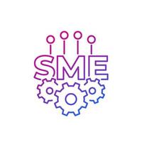 SME, small and medium enterprise, line icon on white vector