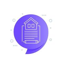 lease contract line icon for web vector