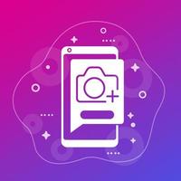 Add photo icon with a smart phone vector