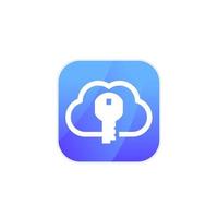 key to cloud icon for apps vector