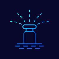 water sprinkler, irrigation line vector icon