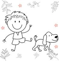 cartoon activity illustration of a smiling child for children's coloring book, and children's book. eps vector image.