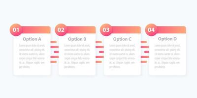 1, 2, 3, 4 pasos, infografía minimalista, línea de tiempo vectorial vector