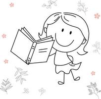 cartoon activity illustration of a smiling child for children's coloring book, and children's book. eps vector image.