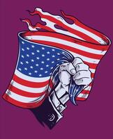 american flag hand
