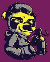 panda bear graffiti vector