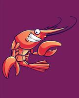 vector shrimp cartoon