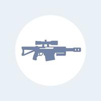 icono de rifle de francotirador aislado en blanco vector