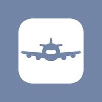 Airplane, aircraft icon, plane, aviation, air transport rounded square icon, vector illustration