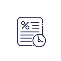 Loan, rate and term line icon vector