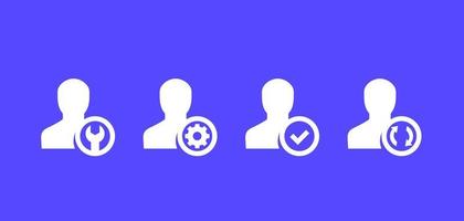 account and profile settings icons for web vector