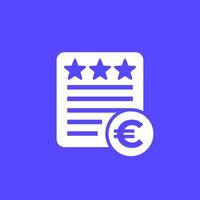 calificación crediticia, icono de puntuación con euro vector