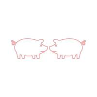 pig logo design icon vector
