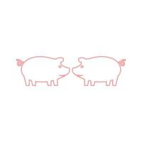 pig logo design icon vector