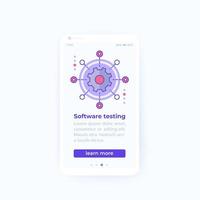 software testing mobile banner design vector