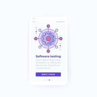 software testing mobile banner design vector