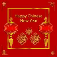 Chinese New Year Red Background vector