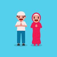 design cute people marhaban ya ramadan vector