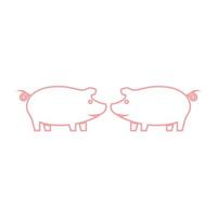 pig logo design icon vector