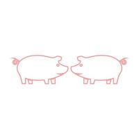 pig logo design icon vector