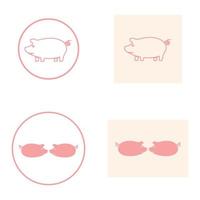 vector de icono de diseño de logotipo de cerdo
