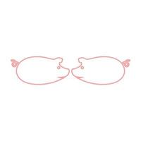 pig logo design icon vector