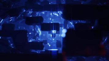 movimento geométrico na animação 3d do túnel de ficção científica no tráfego de loop sem costura., conceito para estação espacial., modelo 3d e ilustração. video
