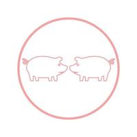 pig logo design icon vector