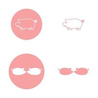 pig logo design icon vector