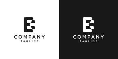 plantilla de icono de diseño de logotipo de monograma de letra creativa eb fondo blanco y negro vector